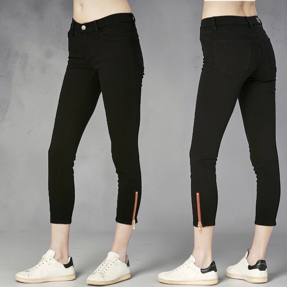 Etienne Marcel Signature Skinny Crop Pant Black Size 28 Ankle Zip NWT